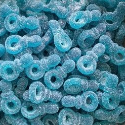 Tétines bleues à la Framboise 100 Gr