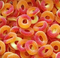 Anneaux Sucrés Goût Pêche 100Gr